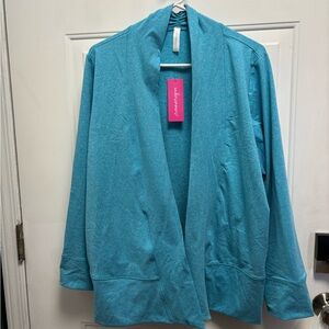 Apt. 9 Women's Teal Open-Front Cardigan new w tags 2xl heavy weight with pockets